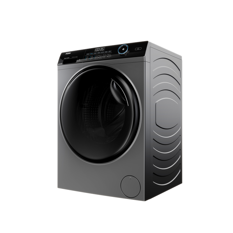 Haier Front Washing Machine with direct motion inverter, Super Drum, 8KG, 1400 RPM, Silver- HW80-B14959S6TU1 Haier Front Washing Machine with direct motion inverter, Super Drum, 8KG, 1400 RPM, Silver- HW80-B14959S6TU1